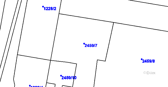 Parcela st. 2459/7 v KÚ Hostivař, Katastrální mapa