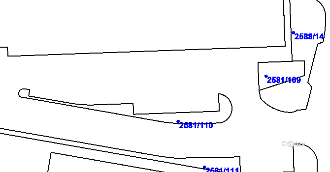 Parcela st. 2588/15 v KÚ Hostivař, Katastrální mapa