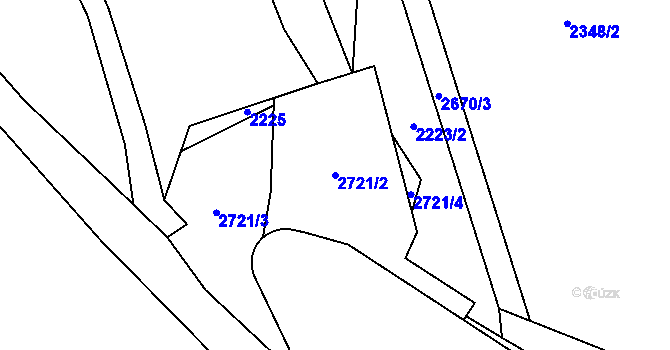 Parcela st. 2721/2 v KÚ Hostivař, Katastrální mapa