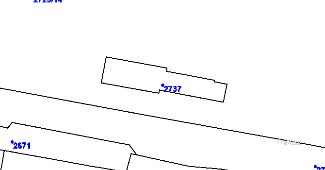 Parcela st. 2737 v KÚ Hostivař, Katastrální mapa