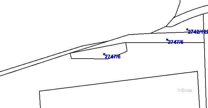 Parcela st. 2747/6 v KÚ Hostivař, Katastrální mapa