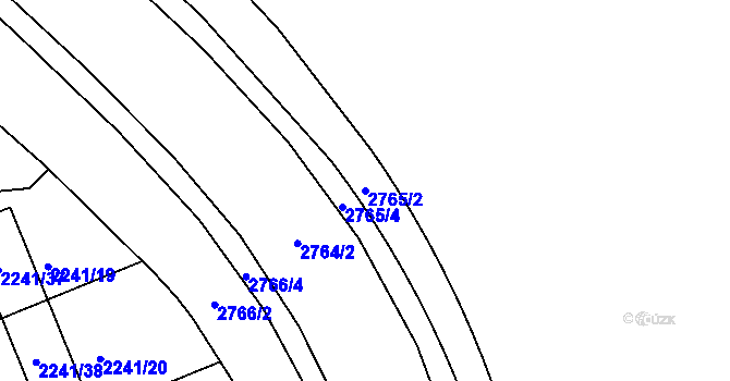 Parcela st. 2765/2 v KÚ Hostivař, Katastrální mapa