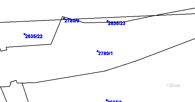 Parcela st. 2780/1 v KÚ Hostivař, Katastrální mapa