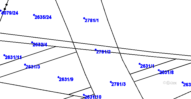 Parcela st. 2781/2 v KÚ Hostivař, Katastrální mapa
