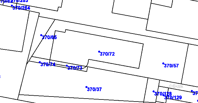 Parcela st. 370/72 v KÚ Hostivař, Katastrální mapa