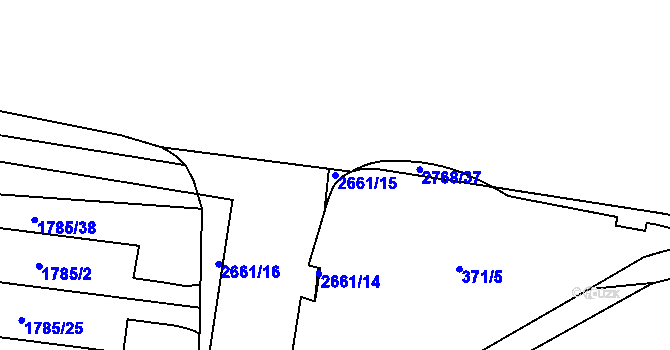 Parcela st. 2661/15 v KÚ Hostivař, Katastrální mapa