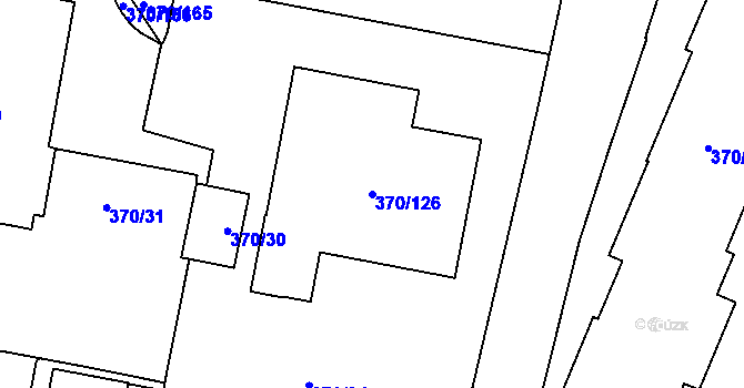 Parcela st. 370/126 v KÚ Hostivař, Katastrální mapa