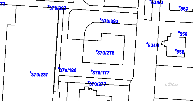 Parcela st. 370/276 v KÚ Hostivař, Katastrální mapa
