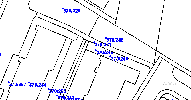 Parcela st. 370/246 v KÚ Hostivař, Katastrální mapa