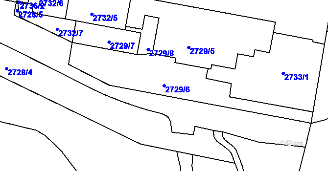 Parcela st. 2729/6 v KÚ Hostivař, Katastrální mapa