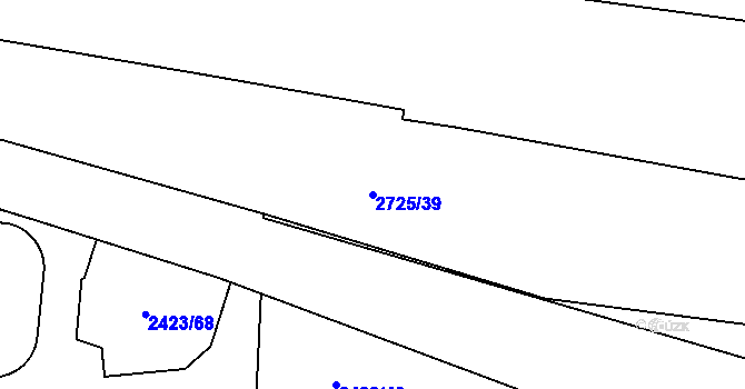 Parcela st. 2725/39 v KÚ Hostivař, Katastrální mapa