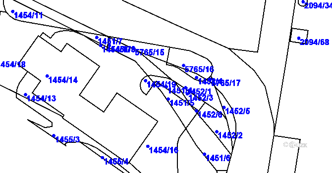 Parcela st. 1451/4 v KÚ Záběhlice, Katastrální mapa