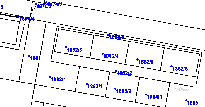 Parcela st. 1882/4 v KÚ Záběhlice, Katastrální mapa