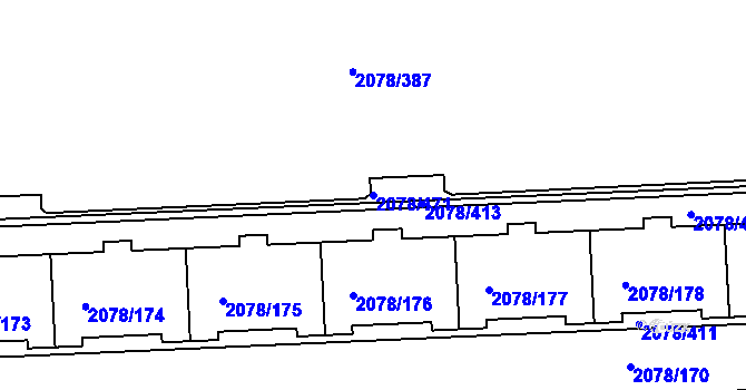 Parcela st. 2078/171 v KÚ Záběhlice, Katastrální mapa