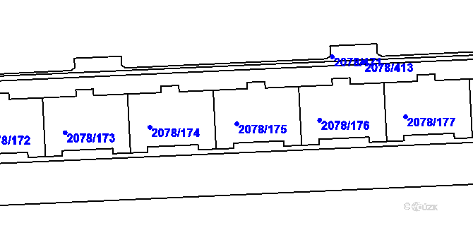 Parcela st. 2078/175 v KÚ Záběhlice, Katastrální mapa