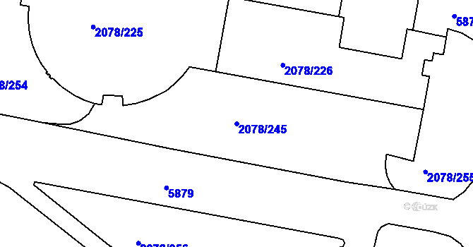 Parcela st. 2078/245 v KÚ Záběhlice, Katastrální mapa