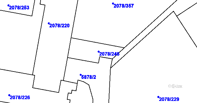 Parcela st. 2078/246 v KÚ Záběhlice, Katastrální mapa