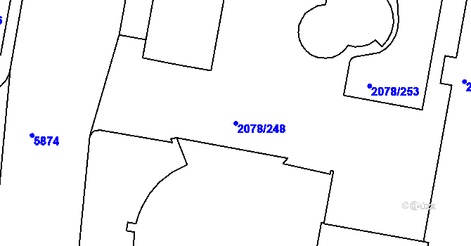 Parcela st. 2078/248 v KÚ Záběhlice, Katastrální mapa
