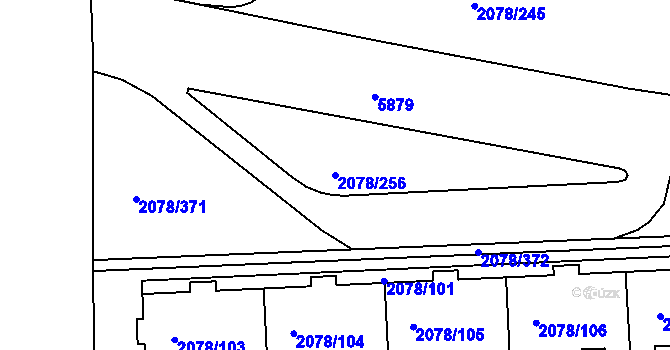 Parcela st. 2078/256 v KÚ Záběhlice, Katastrální mapa