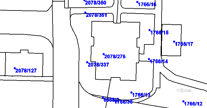 Parcela st. 2078/276 v KÚ Záběhlice, Katastrální mapa