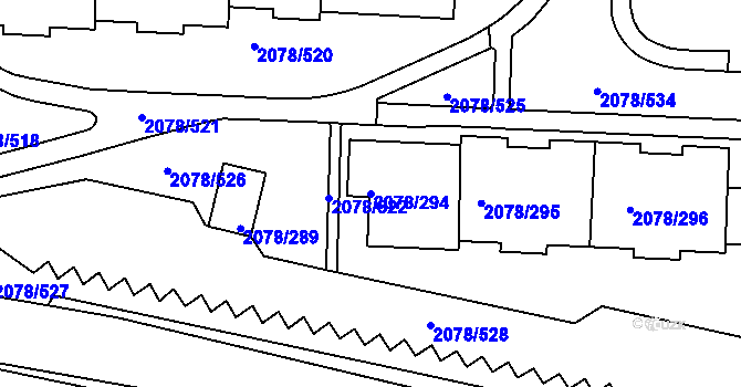 Parcela st. 2078/294 v KÚ Záběhlice, Katastrální mapa