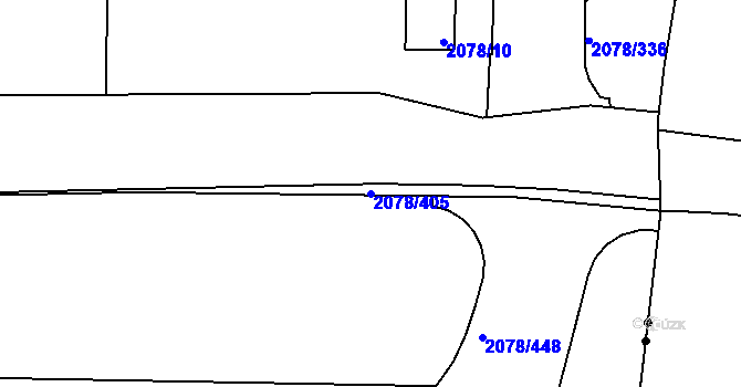 Parcela st. 2078/405 v KÚ Záběhlice, Katastrální mapa
