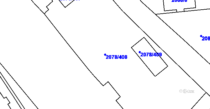 Parcela st. 2078/408 v KÚ Záběhlice, Katastrální mapa