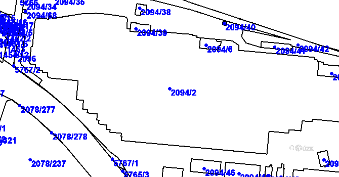 Parcela st. 2094/2 v KÚ Záběhlice, Katastrální mapa