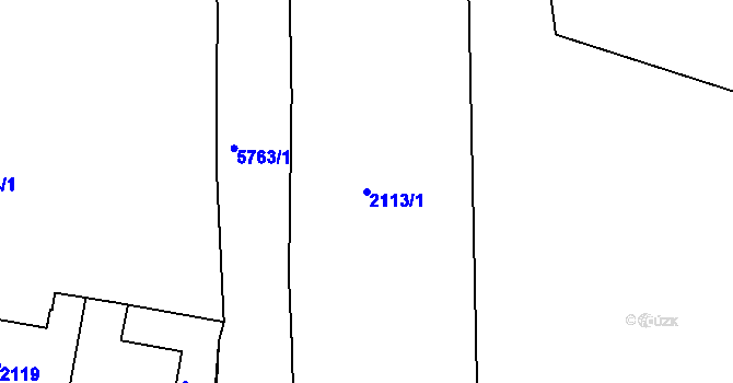 Parcela st. 2113/1 v KÚ Záběhlice, Katastrální mapa
