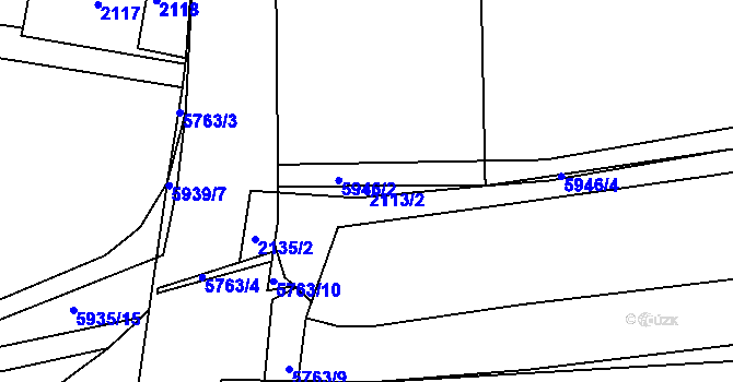 Parcela st. 2113/2 v KÚ Záběhlice, Katastrální mapa