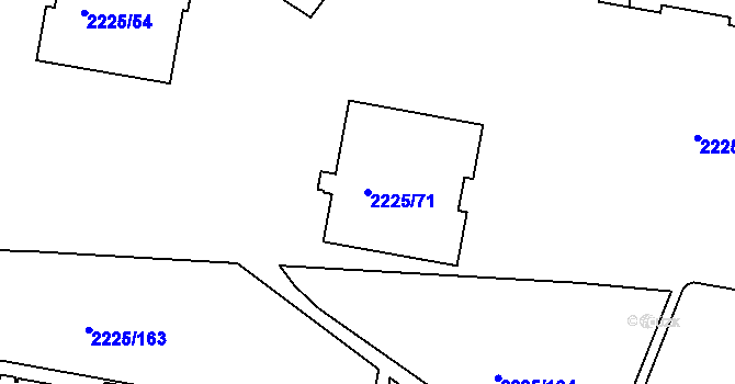 Parcela st. 2225/71 v KÚ Záběhlice, Katastrální mapa