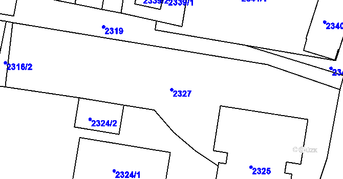 Parcela st. 2327 v KÚ Záběhlice, Katastrální mapa