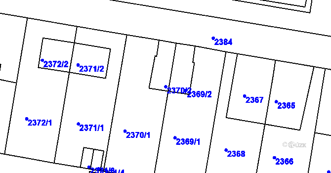 Parcela st. 2370/2 v KÚ Záběhlice, Katastrální mapa