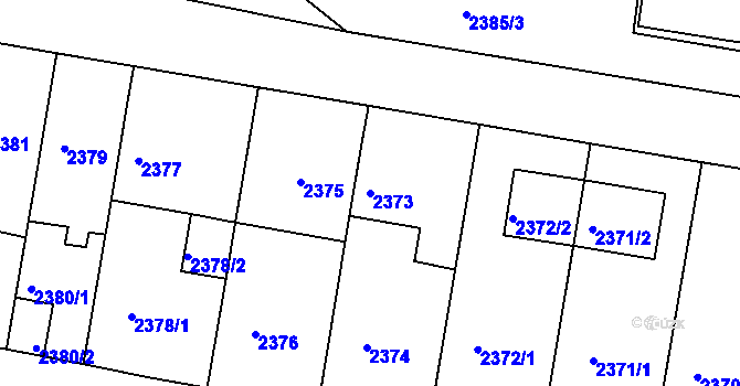 Parcela st. 2373 v KÚ Záběhlice, Katastrální mapa