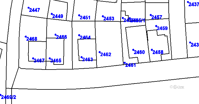 Parcela st. 2462 v KÚ Záběhlice, Katastrální mapa