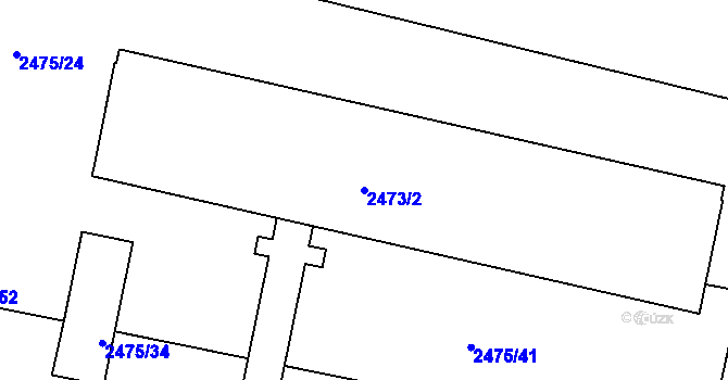 Parcela st. 2473/2 v KÚ Záběhlice, Katastrální mapa