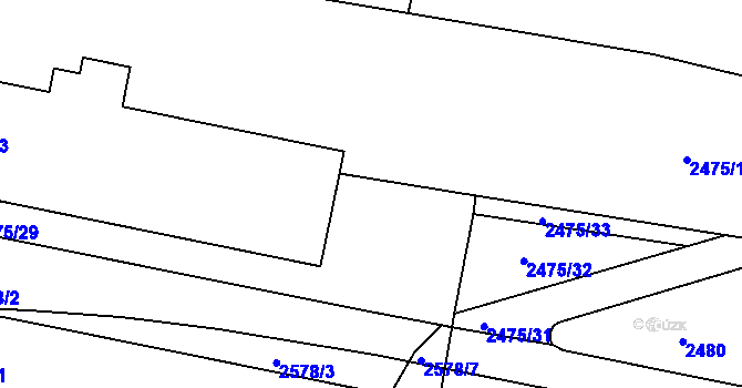 Parcela st. 2475/28 v KÚ Záběhlice, Katastrální mapa