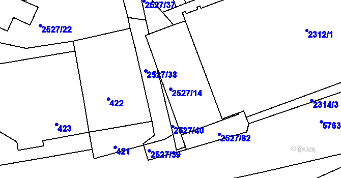 Parcela st. 2527/14 v KÚ Záběhlice, Katastrální mapa