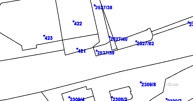 Parcela st. 2527/39 v KÚ Záběhlice, Katastrální mapa