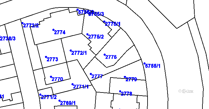 Parcela st. 2776 v KÚ Záběhlice, Katastrální mapa