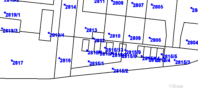 Parcela st. 2815/11 v KÚ Záběhlice, Katastrální mapa