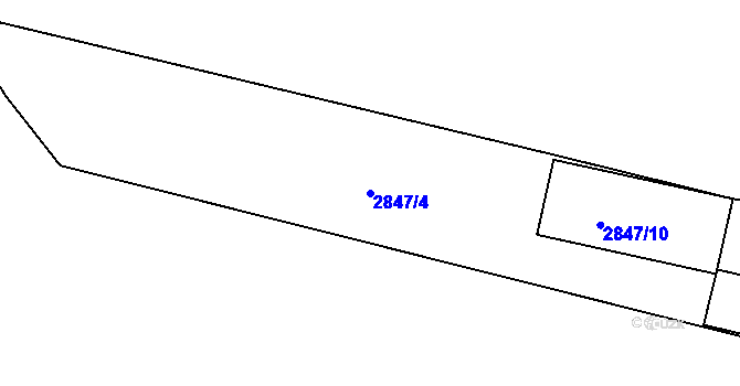 Parcela st. 2847/4 v KÚ Záběhlice, Katastrální mapa