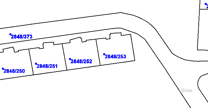 Parcela st. 2848/253 v KÚ Záběhlice, Katastrální mapa