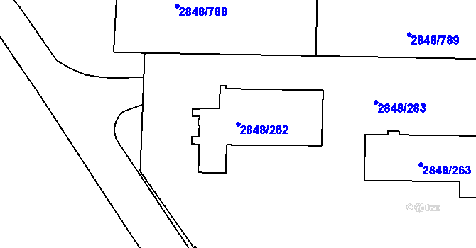 Parcela st. 2848/262 v KÚ Záběhlice, Katastrální mapa