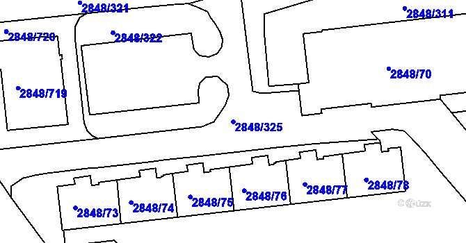 Parcela st. 2848/325 v KÚ Záběhlice, Katastrální mapa