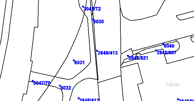 Parcela st. 2848/413 v KÚ Záběhlice, Katastrální mapa