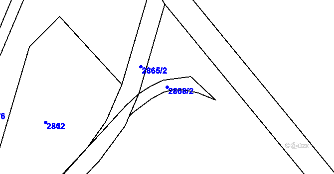 Parcela st. 2868/2 v KÚ Záběhlice, Katastrální mapa