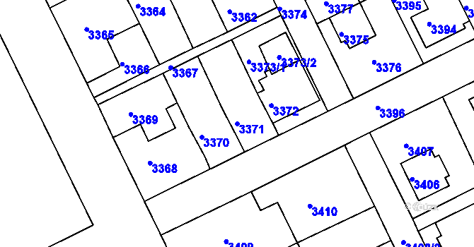 Parcela st. 3371 v KÚ Záběhlice, Katastrální mapa
