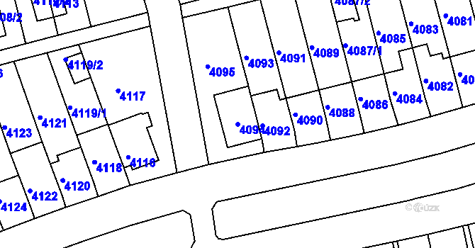 Parcela st. 4094 v KÚ Záběhlice, Katastrální mapa
