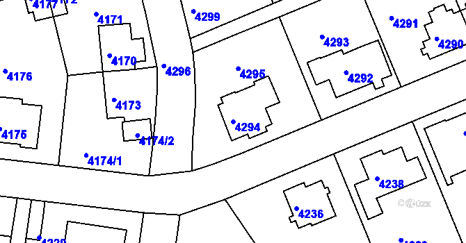 Parcela st. 4294 v KÚ Záběhlice, Katastrální mapa